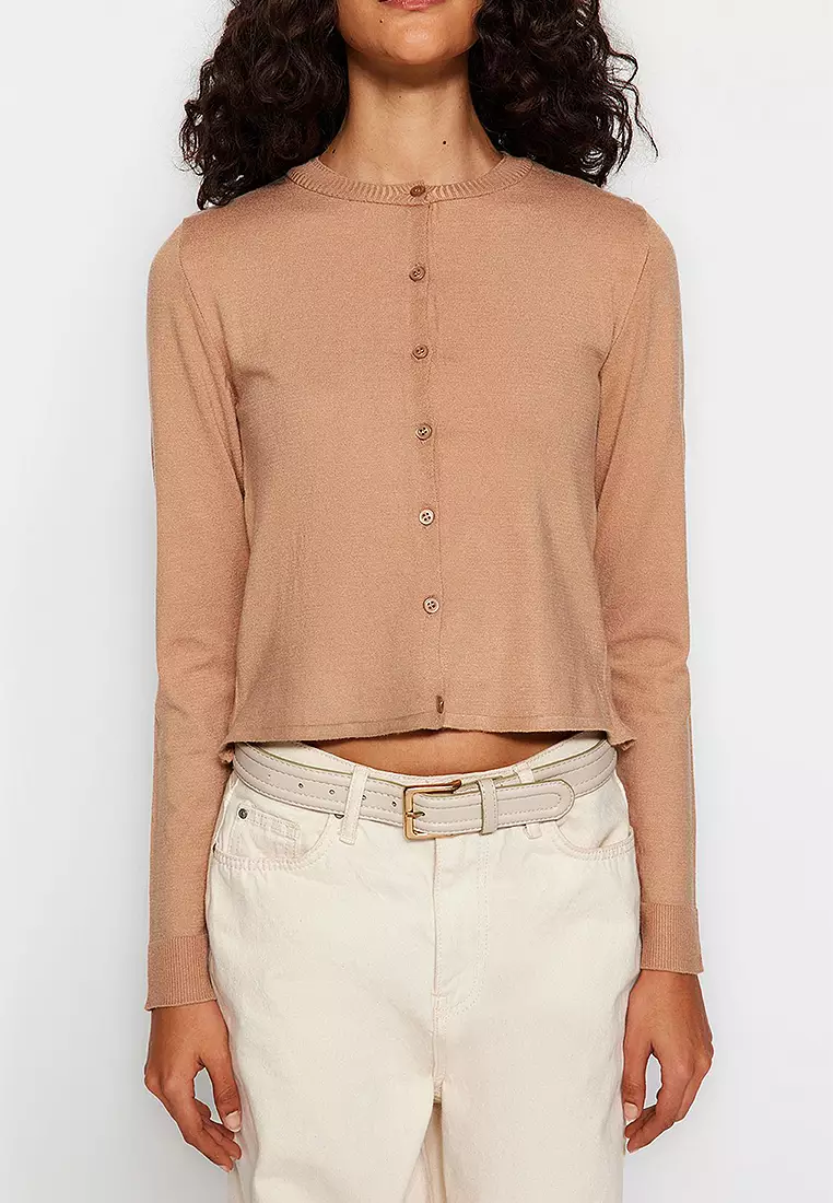 Crew Neck Knit Tank Top & Cardigan Set