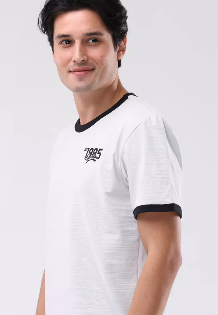 Round Neck Streaky Short Sleeves