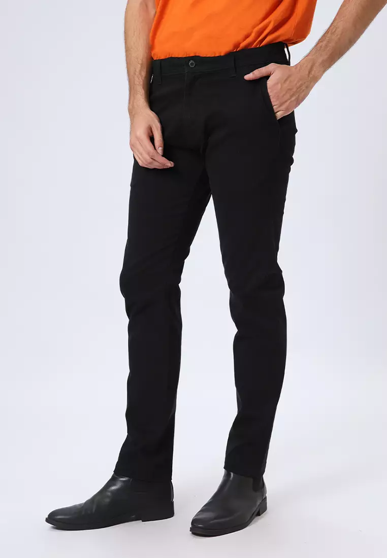 FERANDO CHINOS - JET BLACK Celana Panjang - Bottoms Man Slim Fit