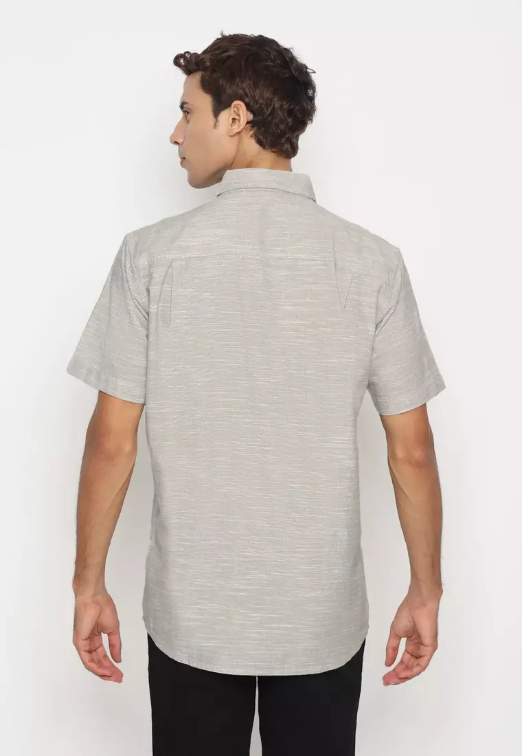 RBJ Kemeja Polos Cotton Olive Regular Fit Pria