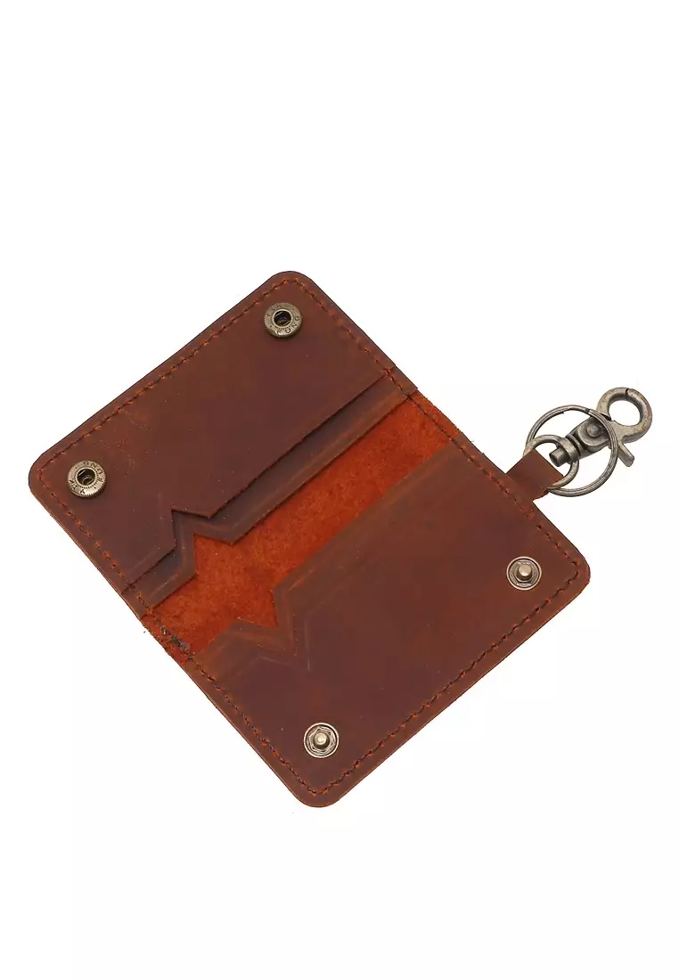 Elgreno Dompet STNK Gantungan Kunci Mobil Motor Handmade Material Genuine Leather Kulit 344 ORIGINAL - Brownch
