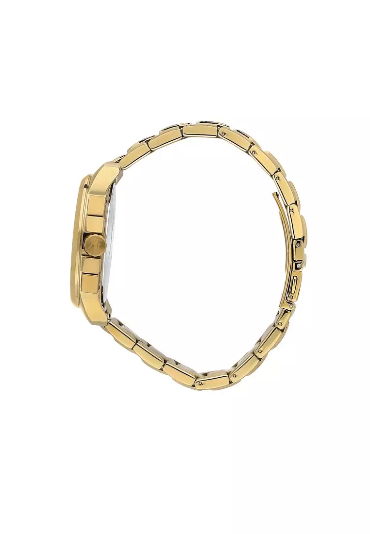 【2 Years Warranty】Maserati Successo -  44mm Black Dial Gold Stainless Steel Strap Men's Chronograph Quartz Watch R8873621013 With Luminous Dial Hands