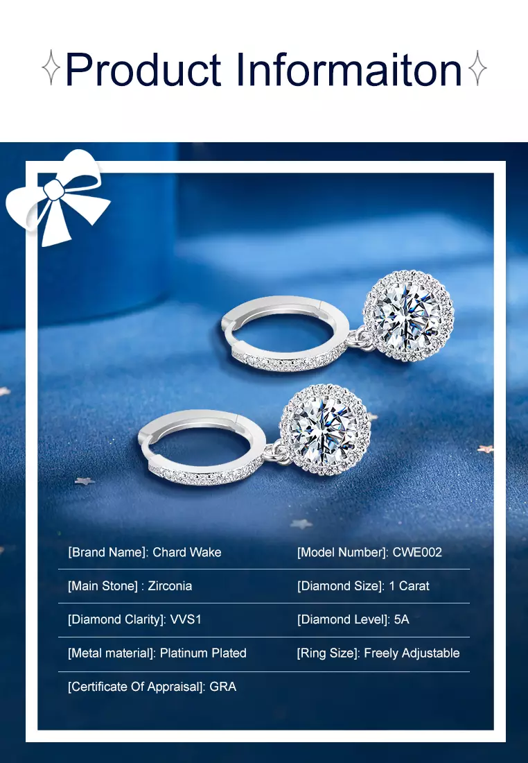 Anting Anting Wanita Berlian Sertifikat GRA Fashion Korea Tusuk Giwang