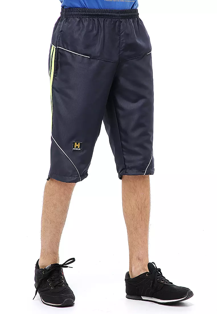 Yume Short Pants Celana Jogger Cycling Sport Pria 3/4 Material Micro Rib-Stop ORIGINAL - Black Green