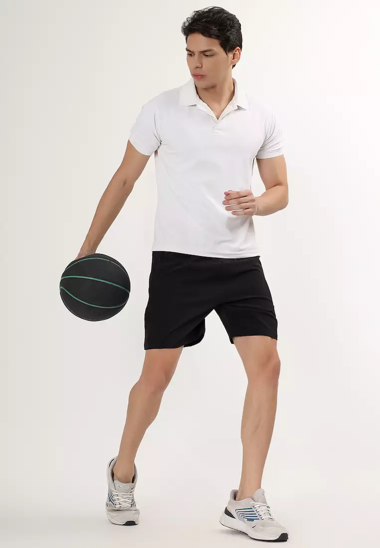 男士黑色运动短裤，带口袋，训练，健身，运动服