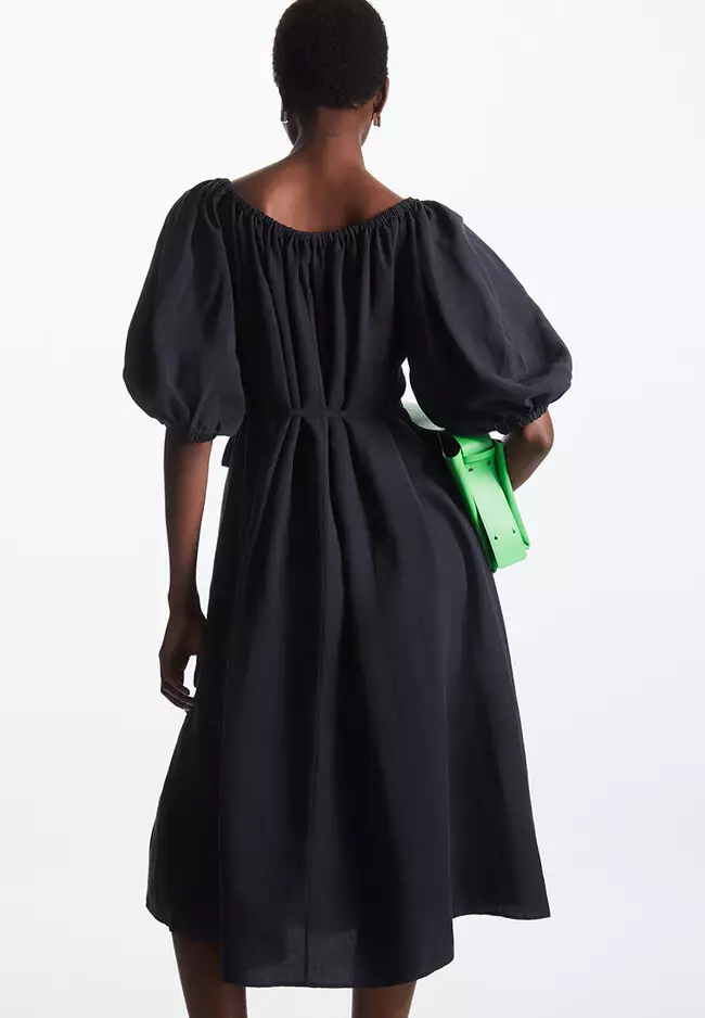 COS Off-the-Shoulder Puff-Sleeve Dress 2024 | Buy COS Online