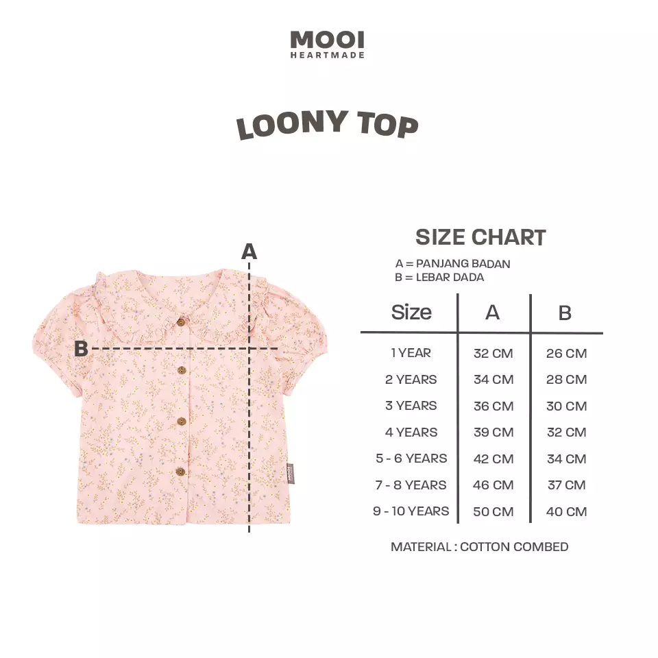 Mooi Atasan Anak Perempuan Loony Top - Off White