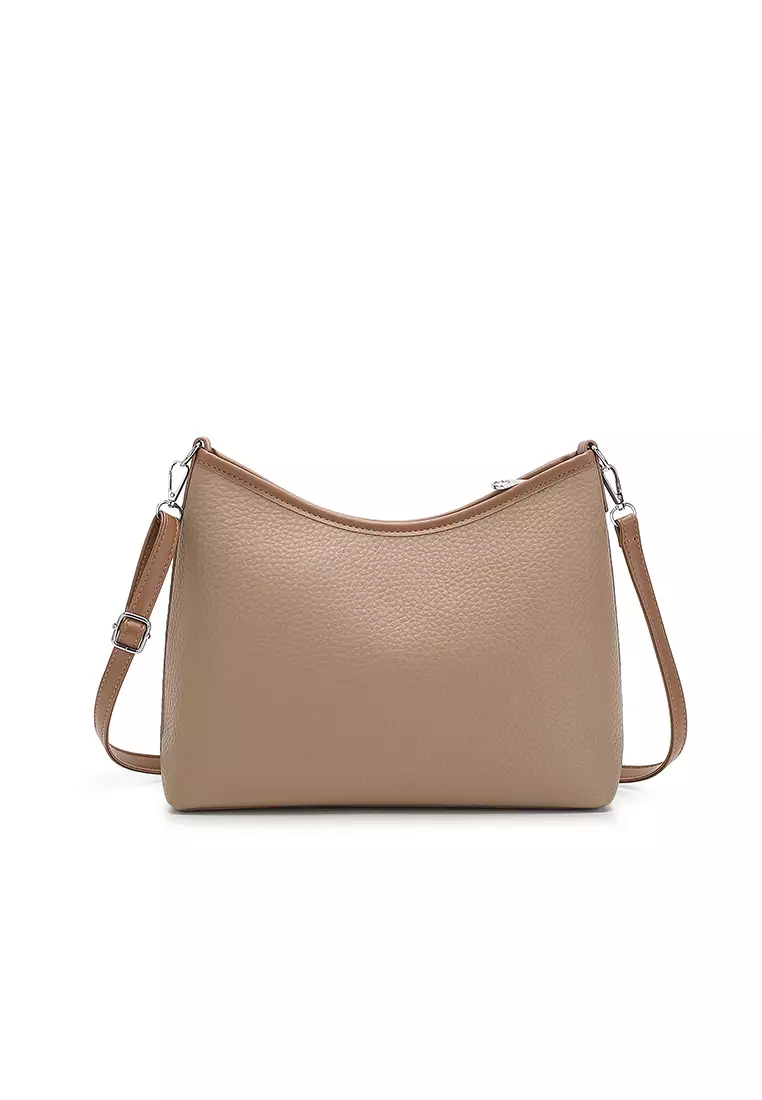 Women's Top Handle Bag / Sling Bag / Crossbody Bag / Shoulder Bag (Tas Tangan Wanita / Tas Selempang Wanita / Tas Bahu Wanita) - Cokelat