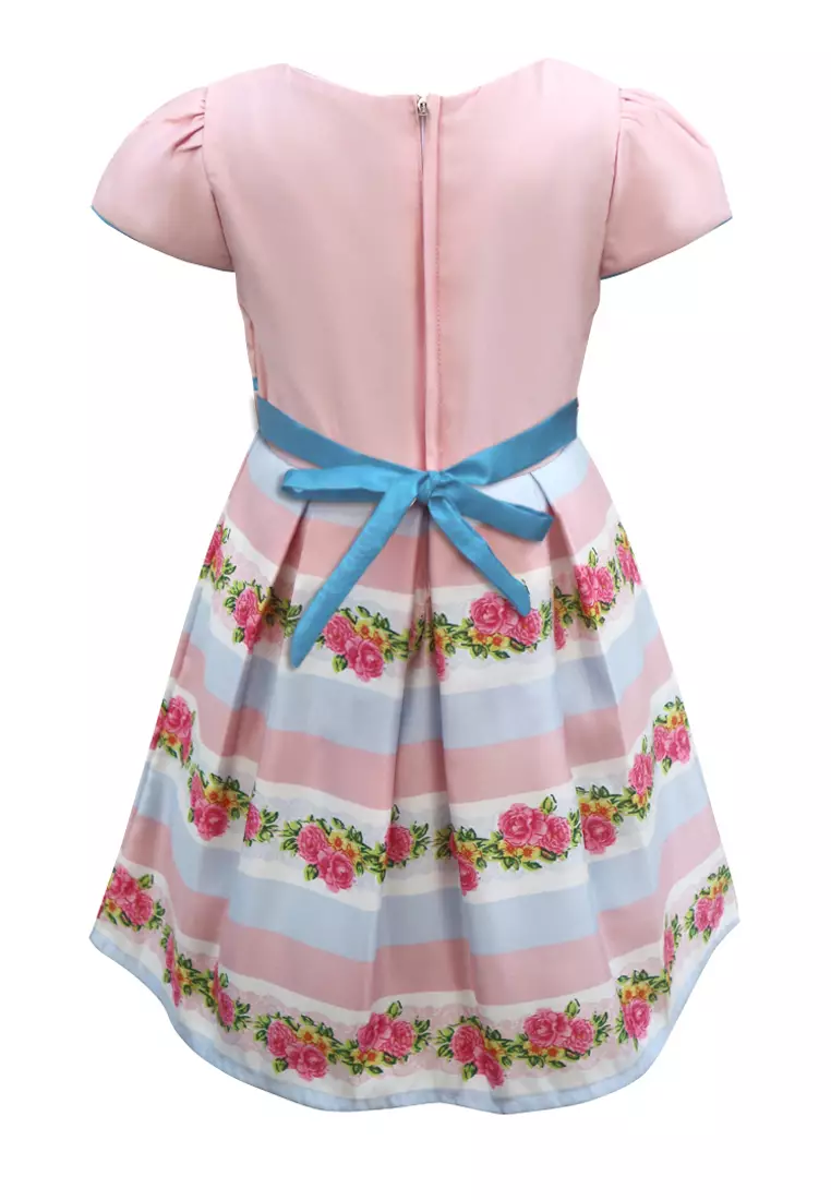 Two Mix Baju Anak Perempuan Fashion - Dress Anak Cewek Wanita Bahan Kain Satin Usia 1-12 Tahun 4278