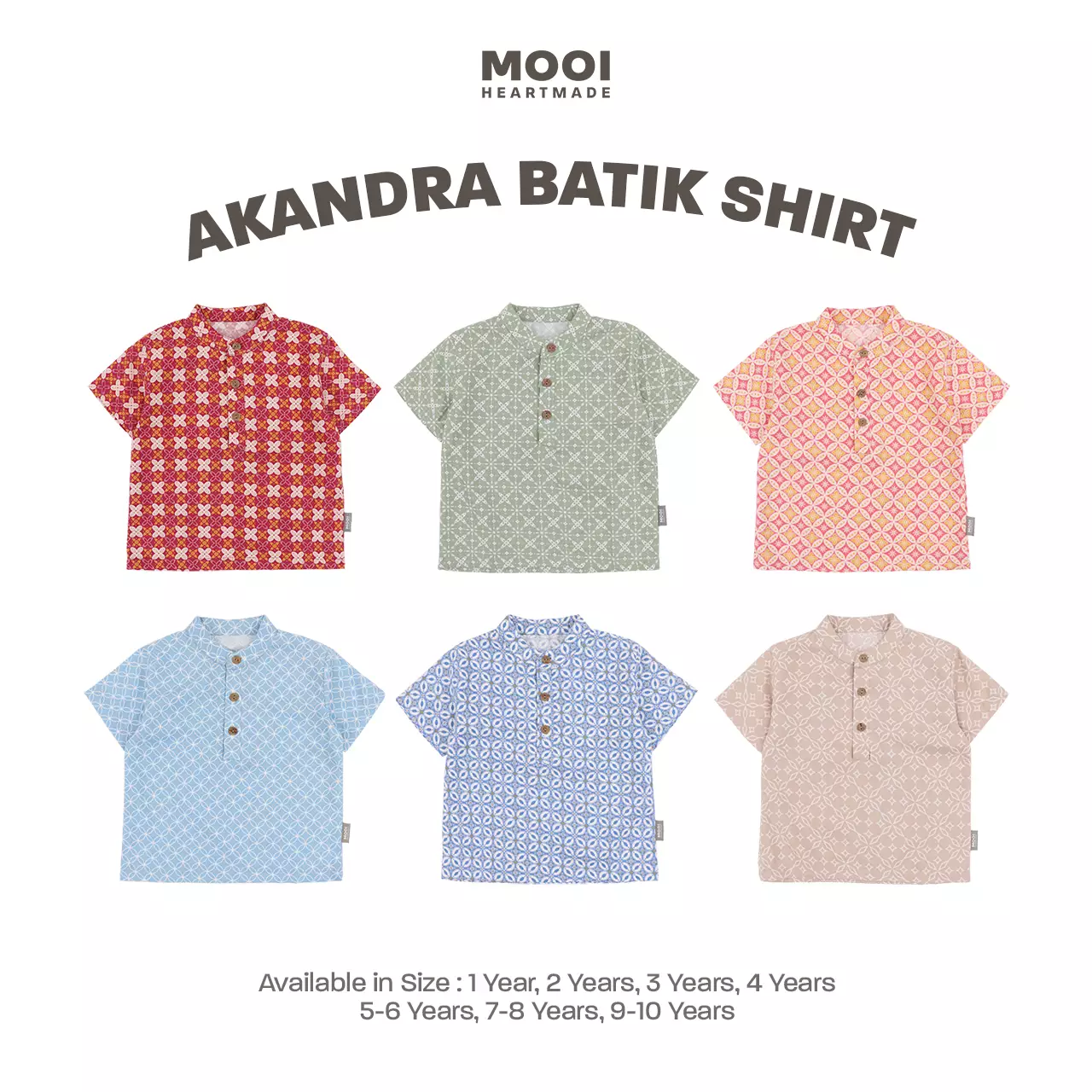 Mooi Atasan Batik Kemeja Anak Laki-Laki Akandra Batik Shirt - Dark Maroon