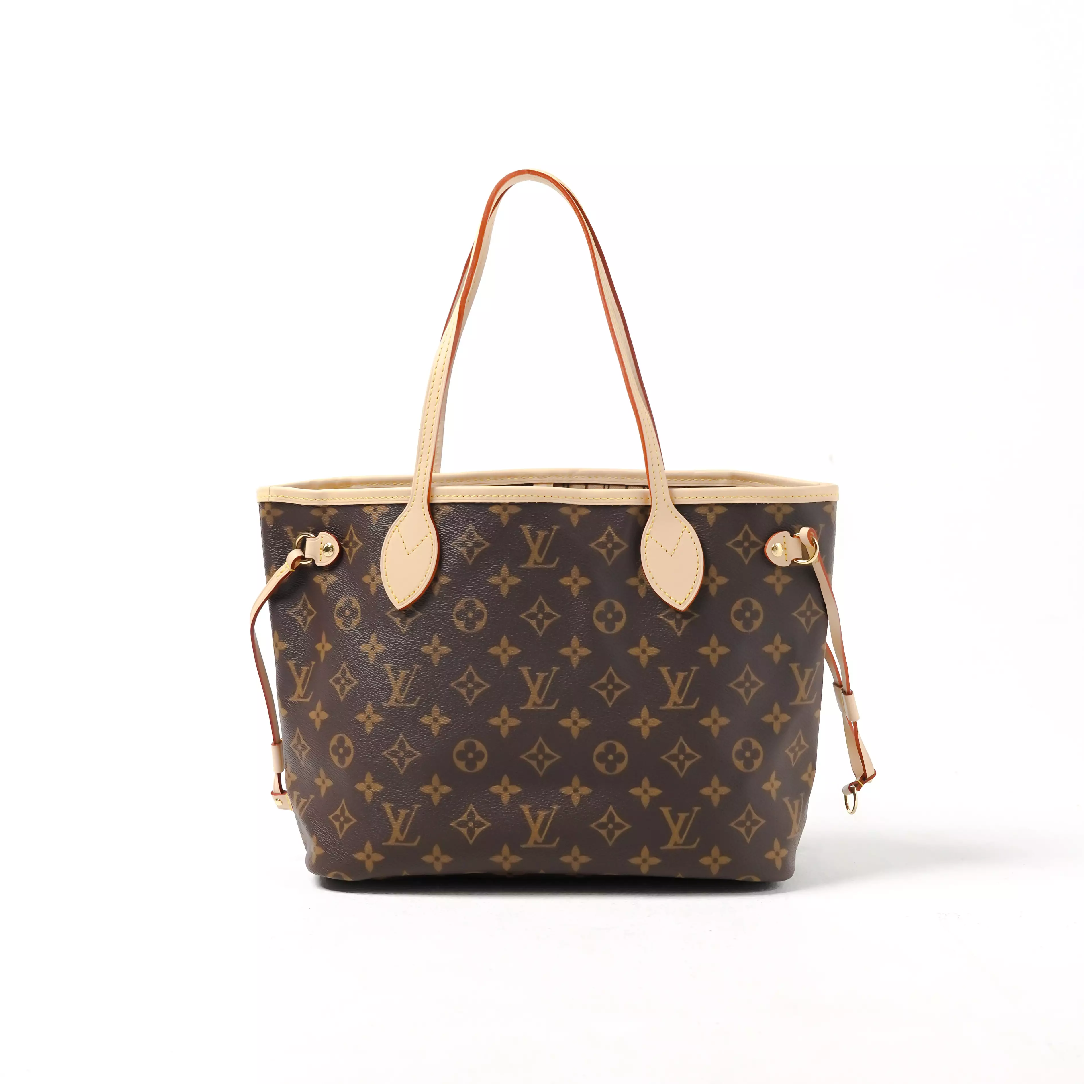 Tas LOUIS VUITTON LV NEVERFULL MM ECLIPSE BROWN TOTE BAG WITH POUCH 100% ORIGINAL