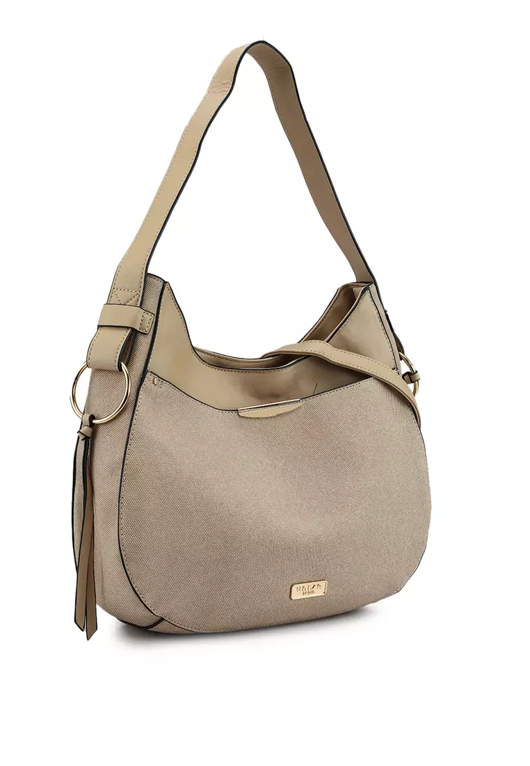 Duo-Texture Convertible Shoulder Bag