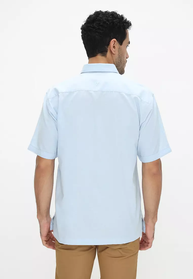 Jobb Ontario Kemeja Pria Lengan Pendek Regular Fit Light Blue