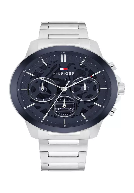 Men's Stainless Steel Bracelet and Blue Dial Watch - TH1710684