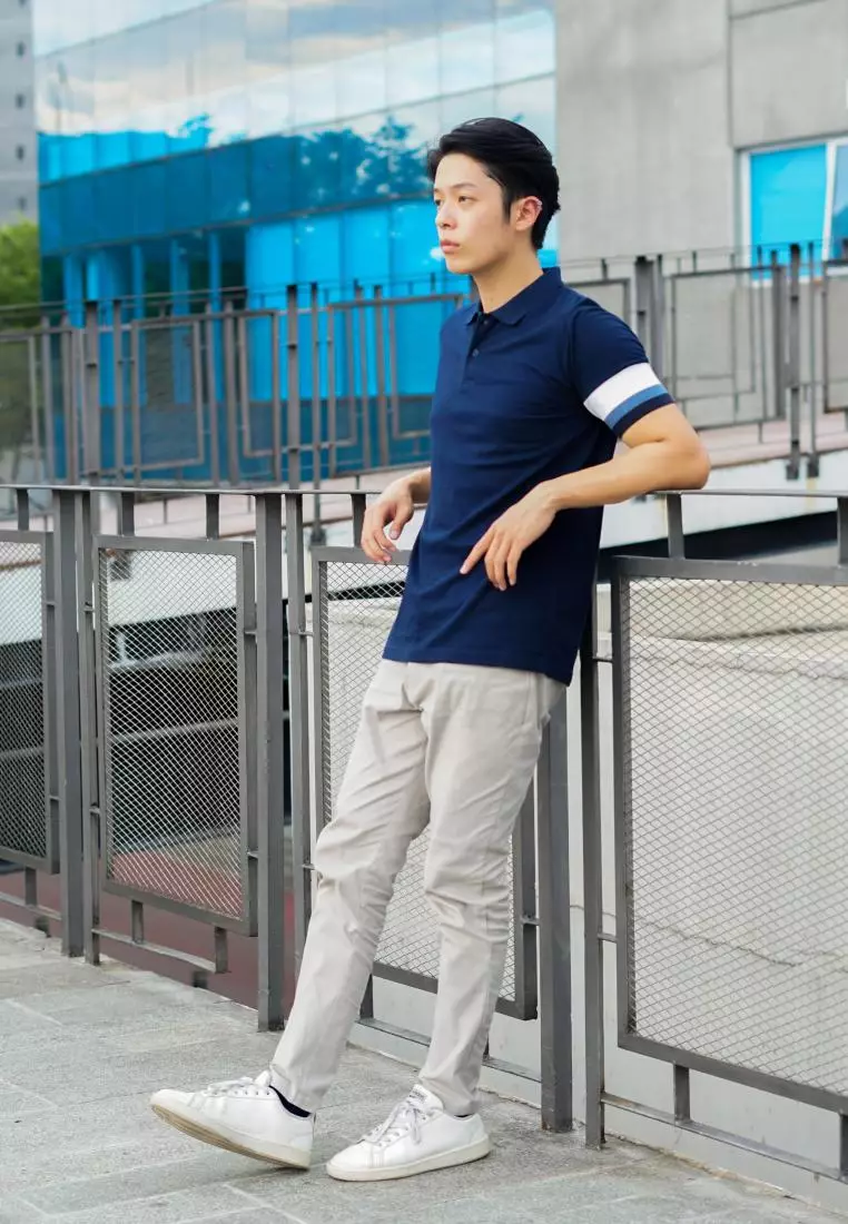 Kale Dion Navy Blue / Polo Shirt  Pria / Kaos Kerah Casual