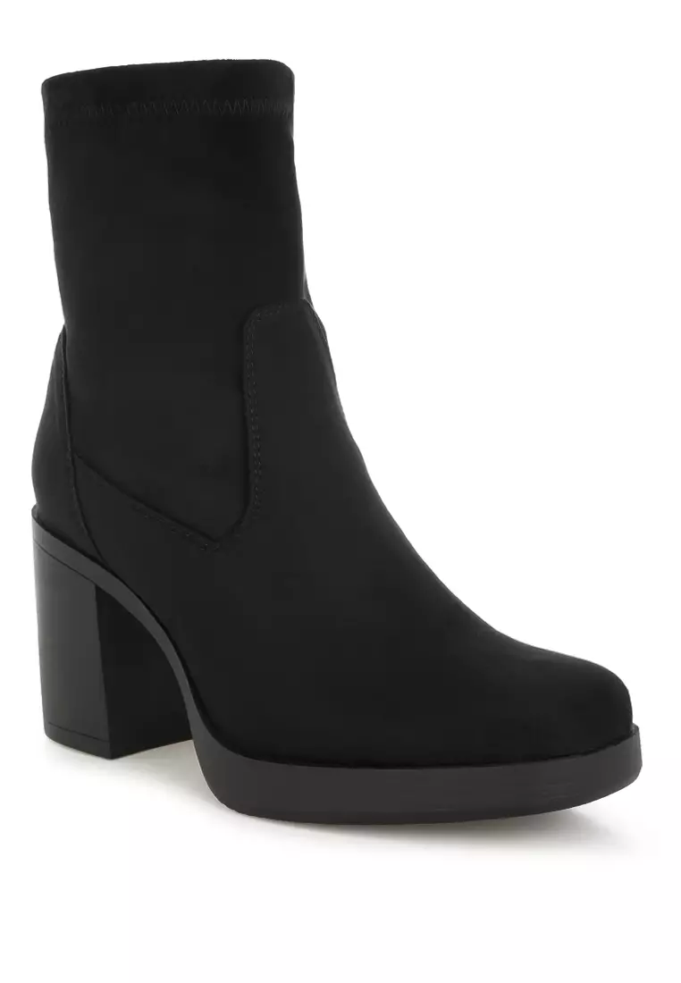 Sepatu Bot Kaus Kaki Microfiber Warna Hitam