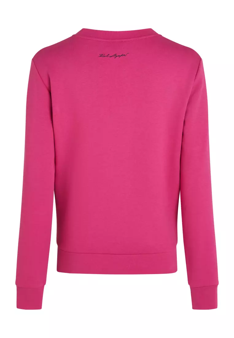 Buy Karl Lagerfeld Women Pink Solid Logo Sweat Pant Online