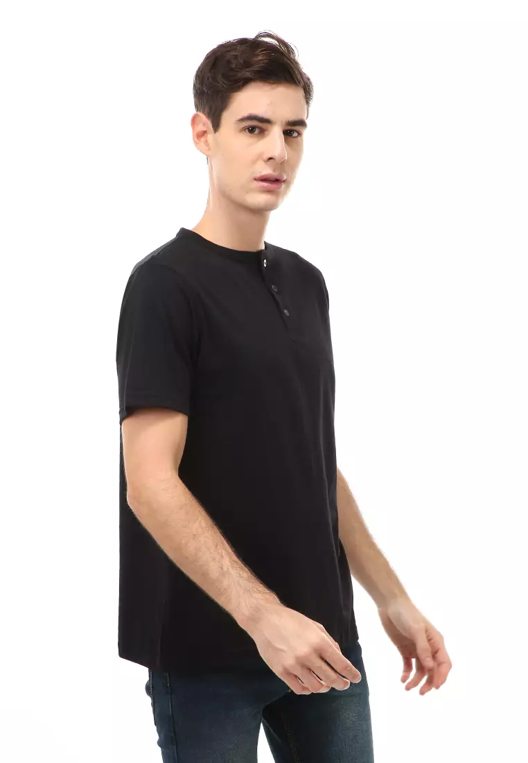 Jack T-Shirt Atasan Kasual Kaos Polos Pria Model Kancing Lengan Pendek Material Cotton ORIGINAL