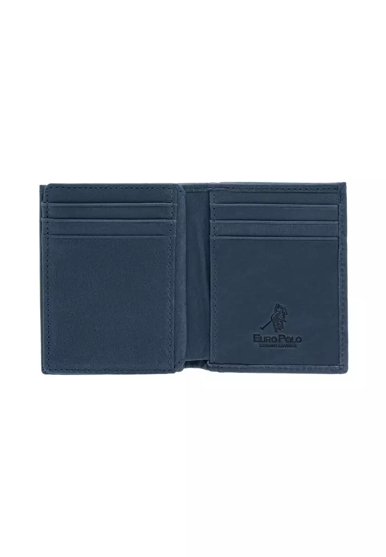 Top Grain Leather Bi-Fold Small Vertical Multi Card Short Plain Colour Wallet EWB 20961