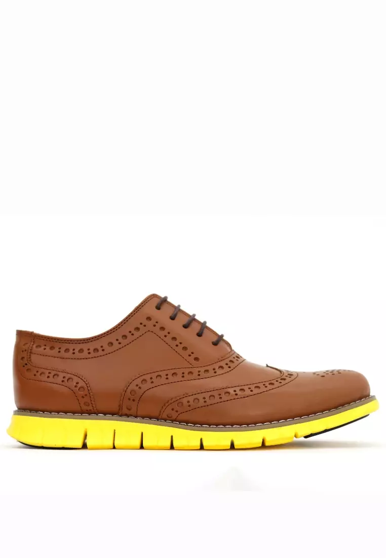 Discount on Jirras  shoes - SKU: Jirras Men Wingtip Oxford Shoes Genuine Leather Filipino Handcraft Walnut Brown Leather Yellow Sole 