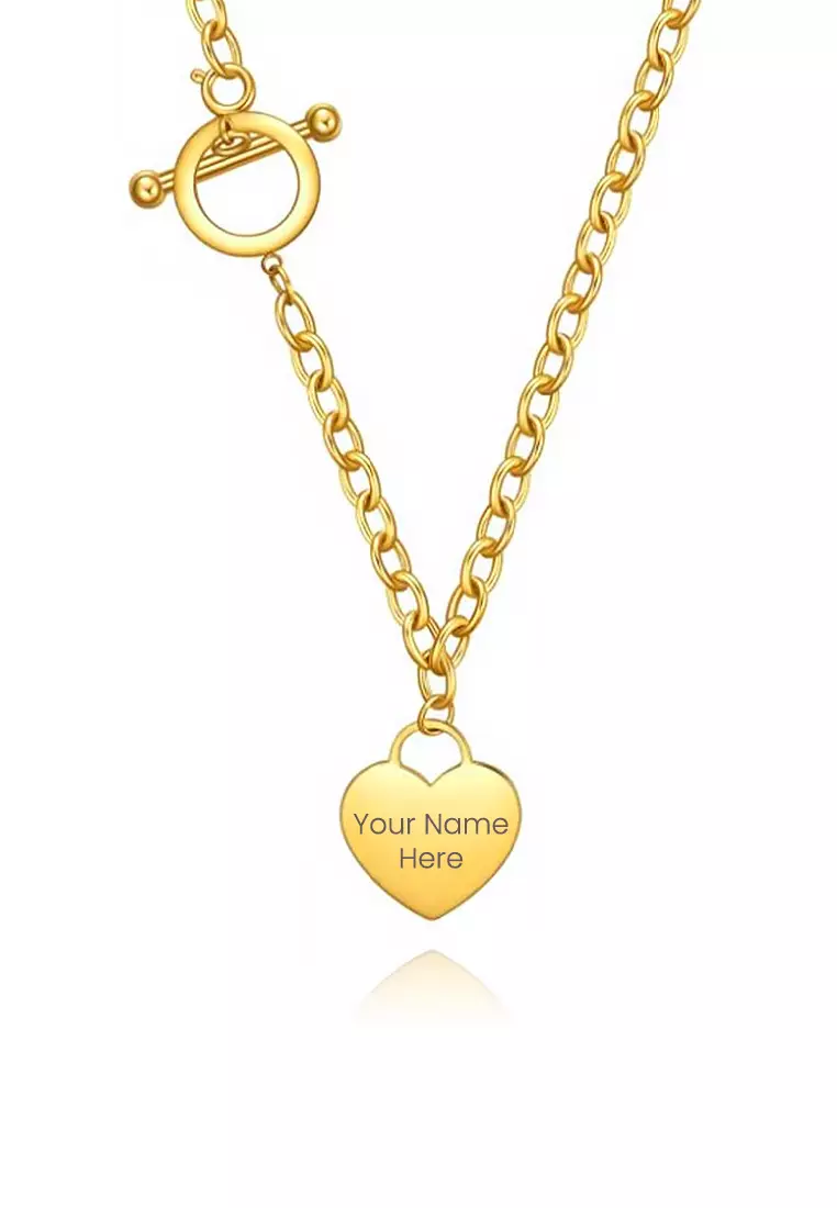 CELOVIS - Adora Heart Tag Pendant Necklace in Gold