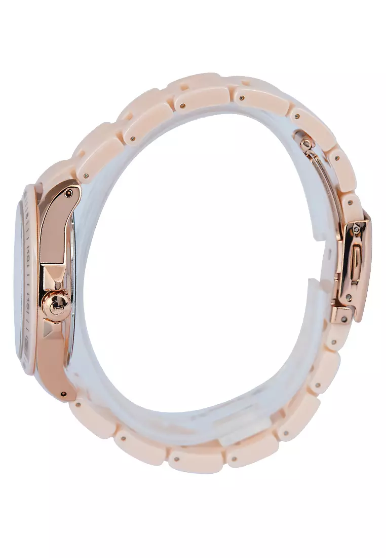 Alexandre Christie 2B08 BFBRGPN - Jam Tangan Analog Wanita - Rosegold Pink - Ceramic