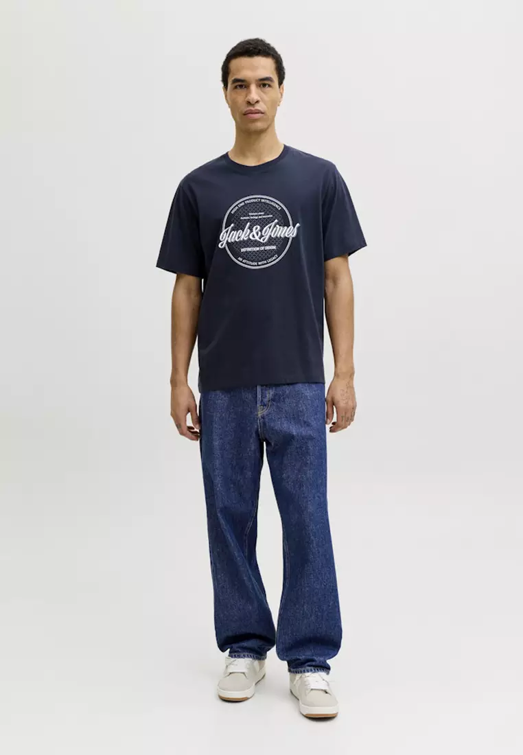 Short Sleeve Denim Crew Neck Tee