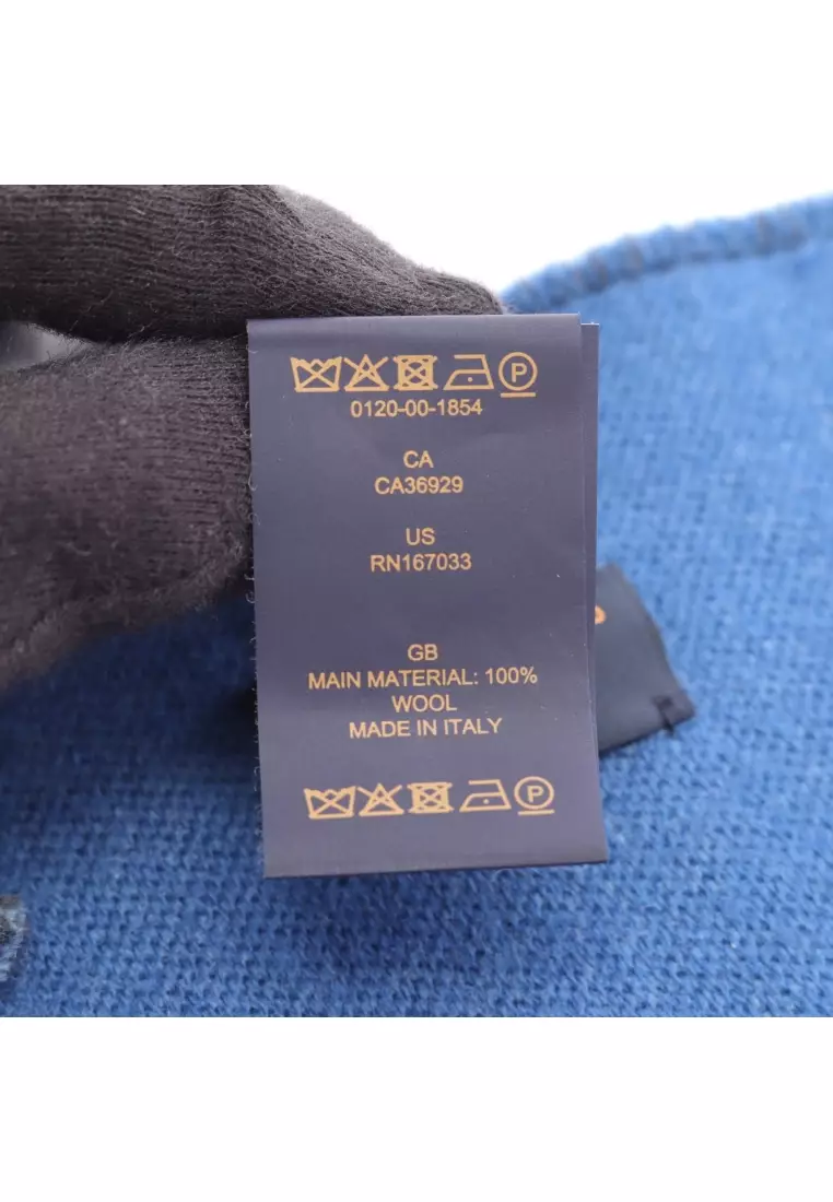 Pre-Loved Louis Vuitton All About monogram gradient Scarf wool Dark gray blue