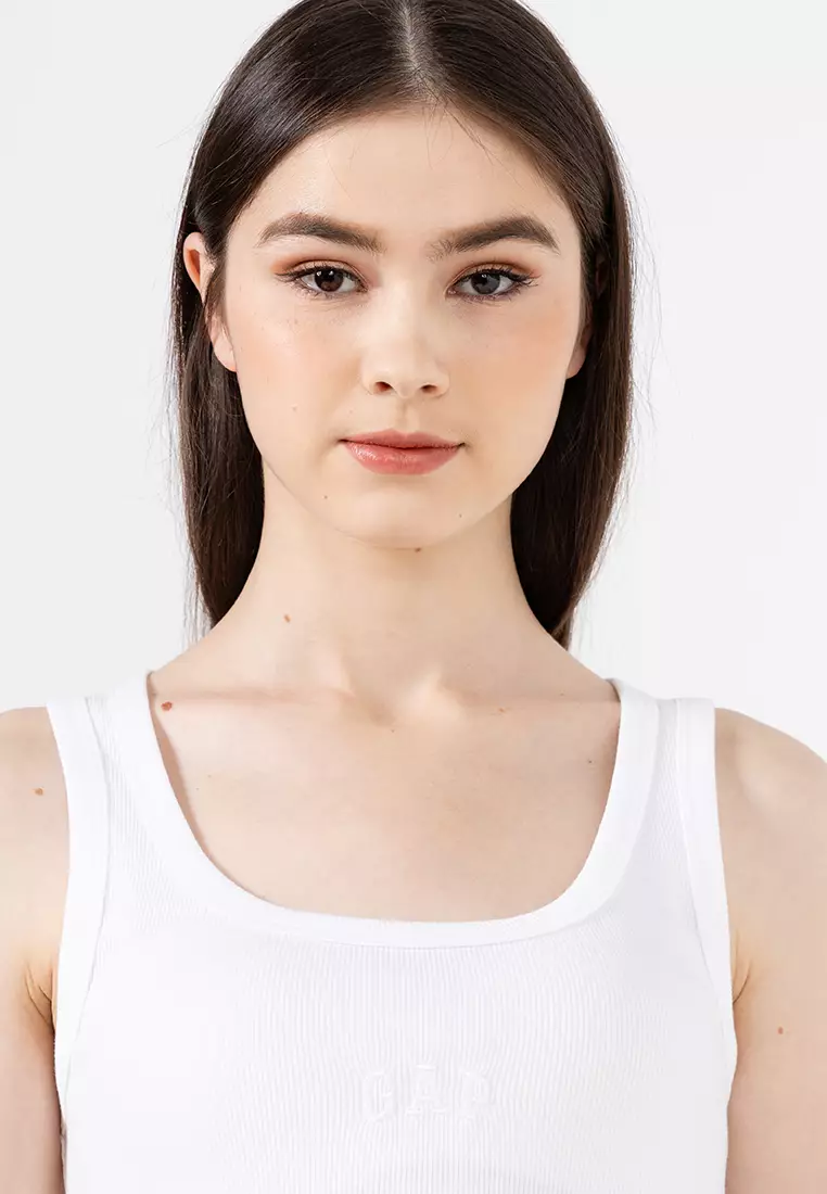 Sleeveless Cotton Logo Tank Top