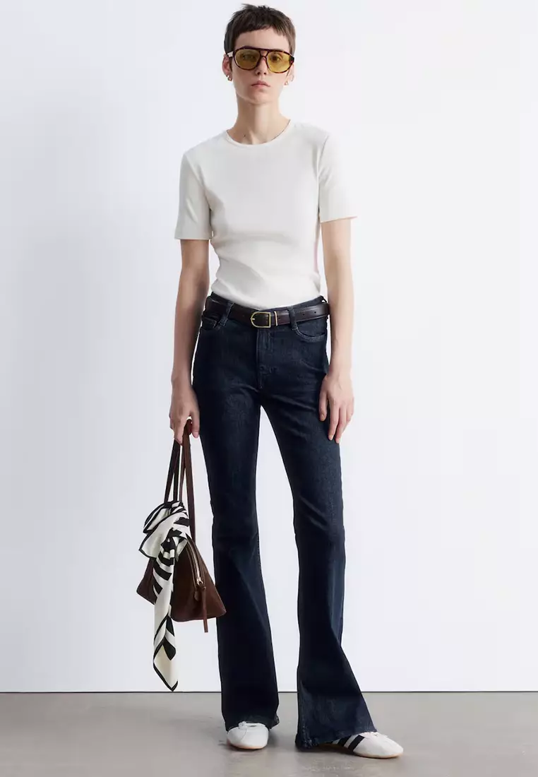 修身低腰及踝牛仔褲