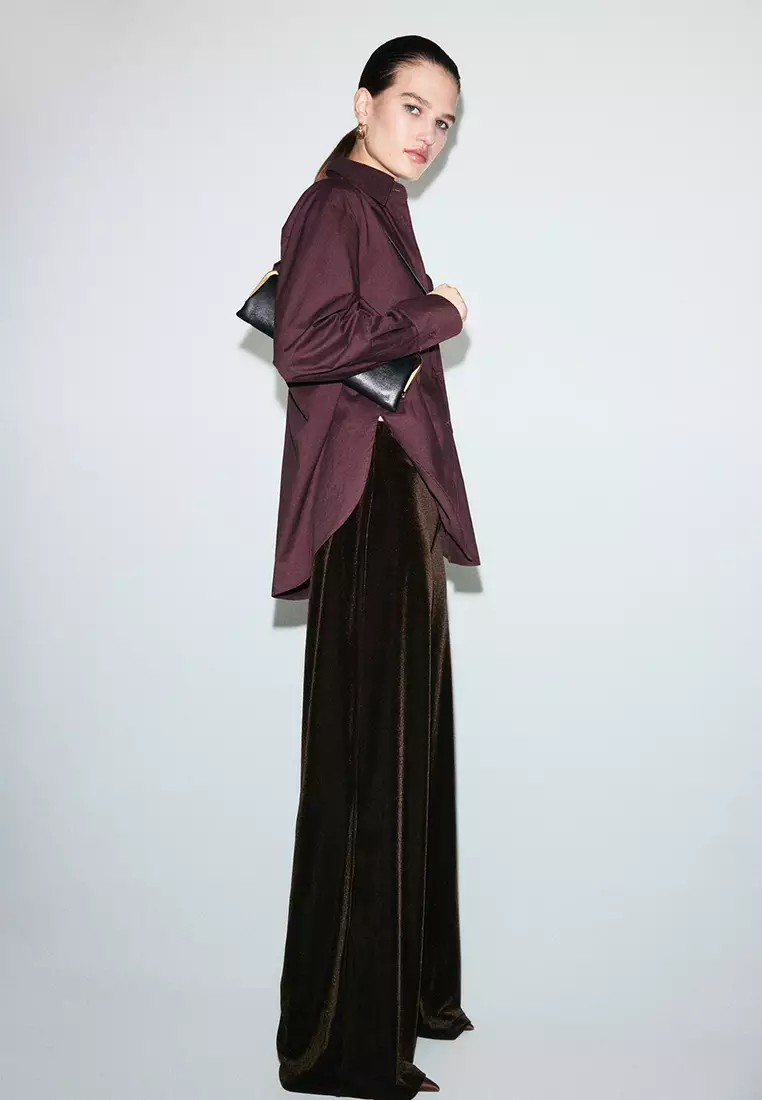 Velvet Wide-Leg Trousers