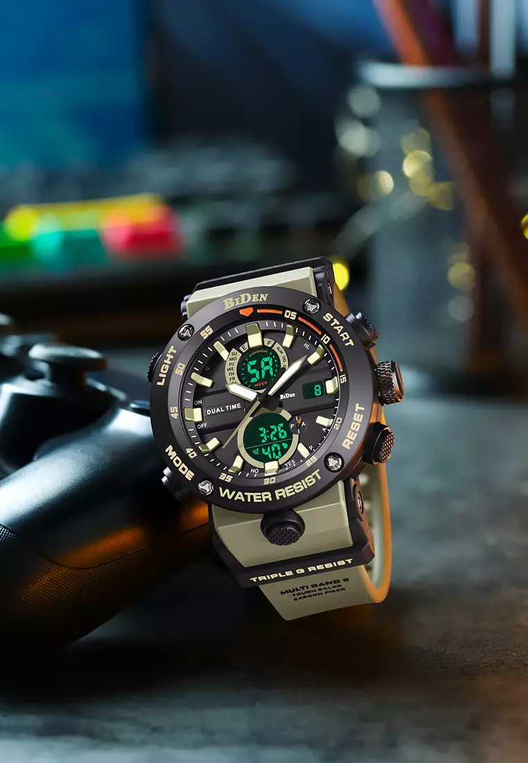 Jam Tangan Pria Original Analog&Digital Multifungsi Militer Jam Tangan Cowok Khaki