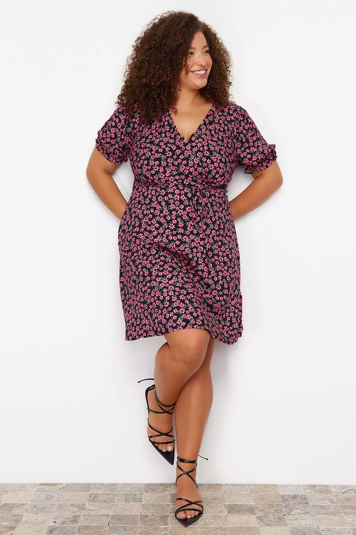 Plus Size A-Line Floral Dress