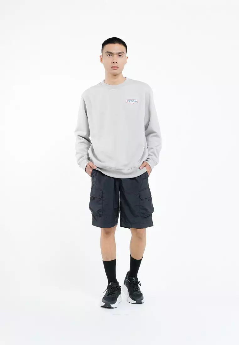 3Second Men's Jacket Crewneck Sweatshirt Regular Fit Fleece Aeron HP-C140325