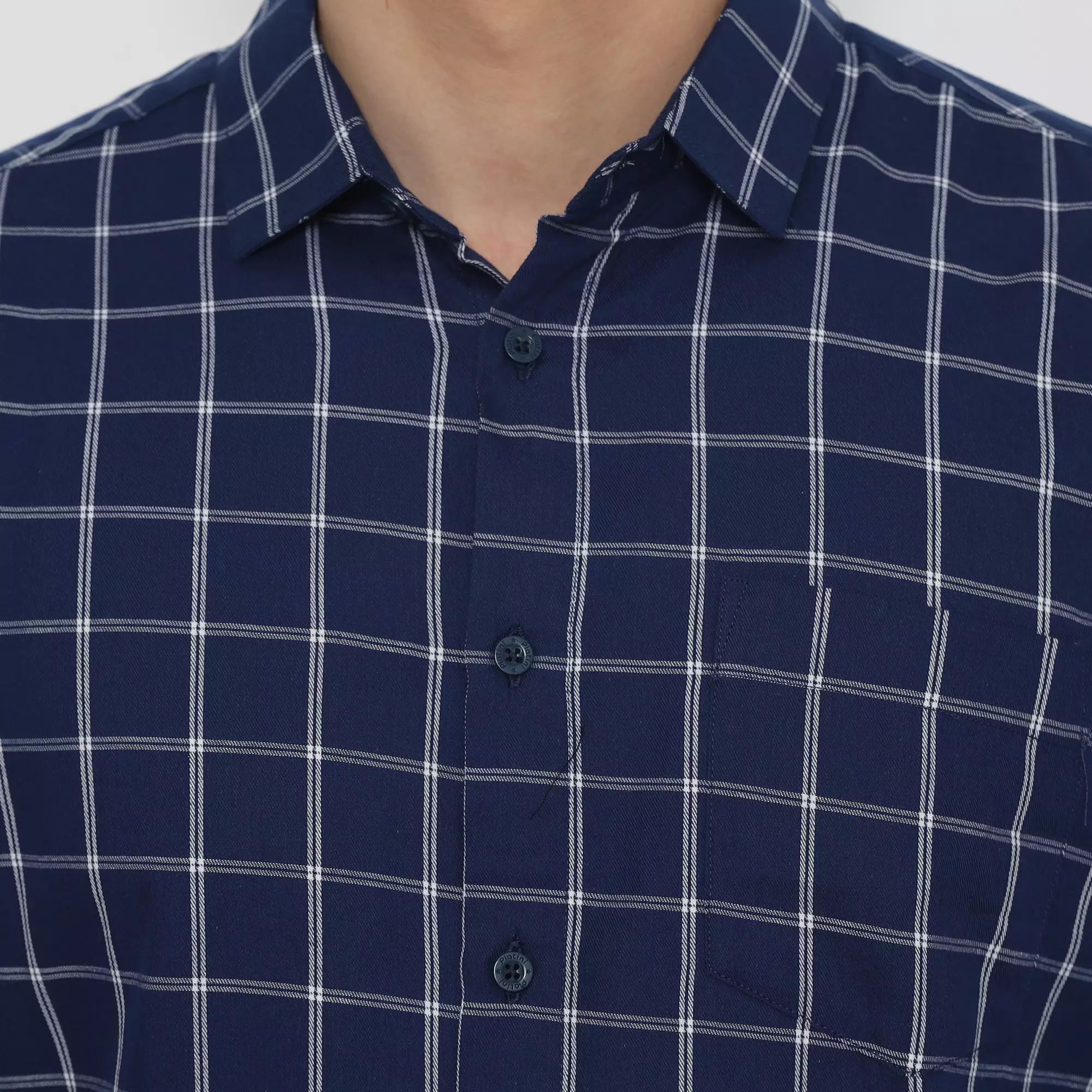 Platini Kemeja Flanel Pria Lengan Panjang Navy 76444