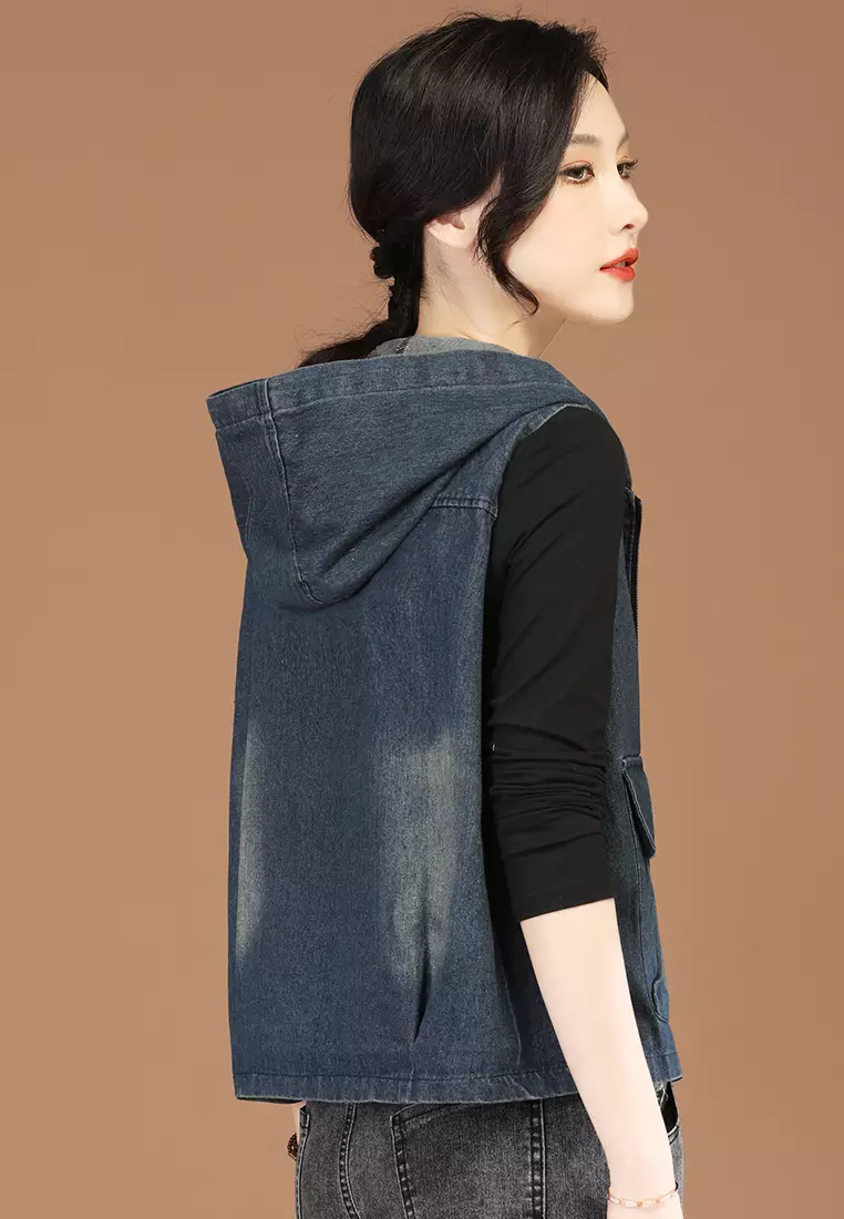 Vest hoodie jacket hot sale