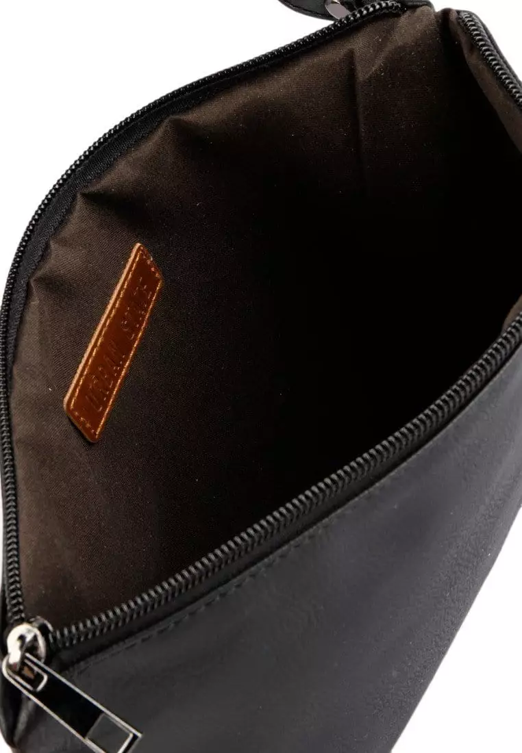 Distressed Leather Pouch Clutch