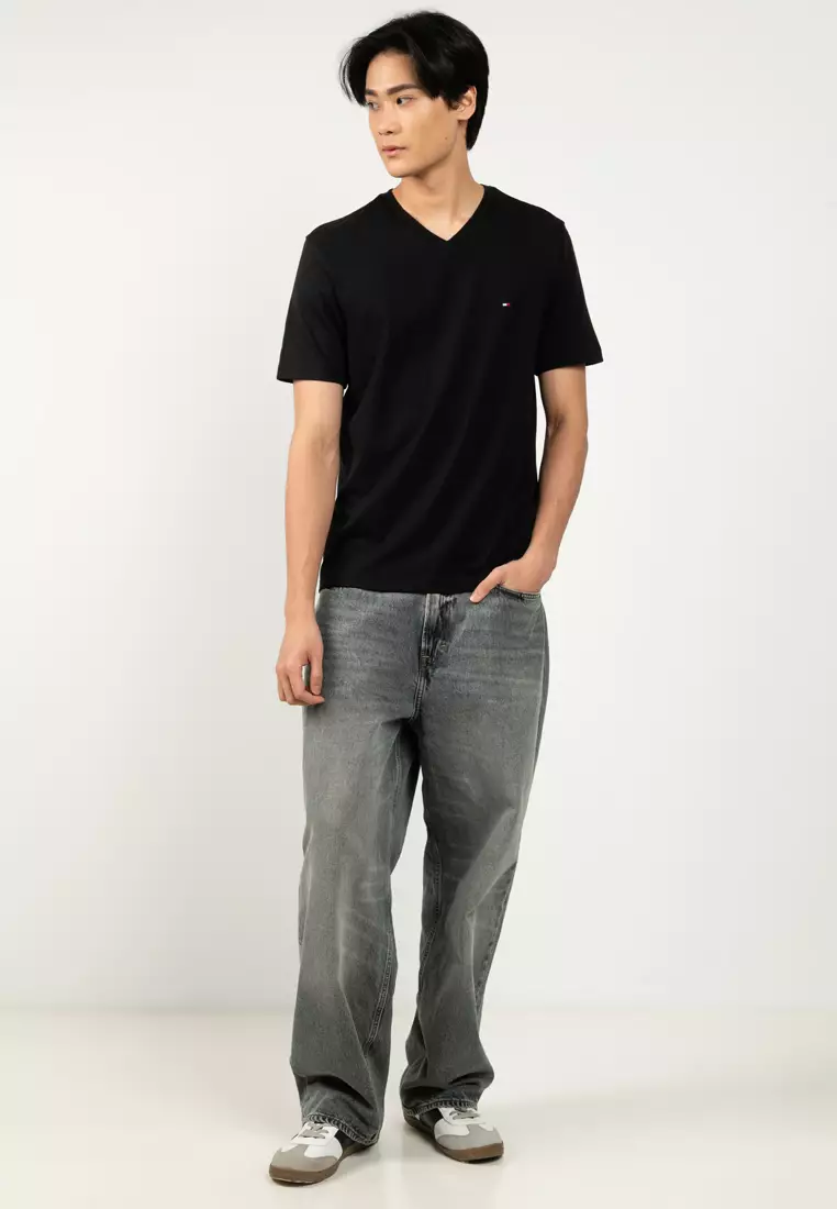 Flag Embroidery V-Neck T-Shirt - Tommy Mainline