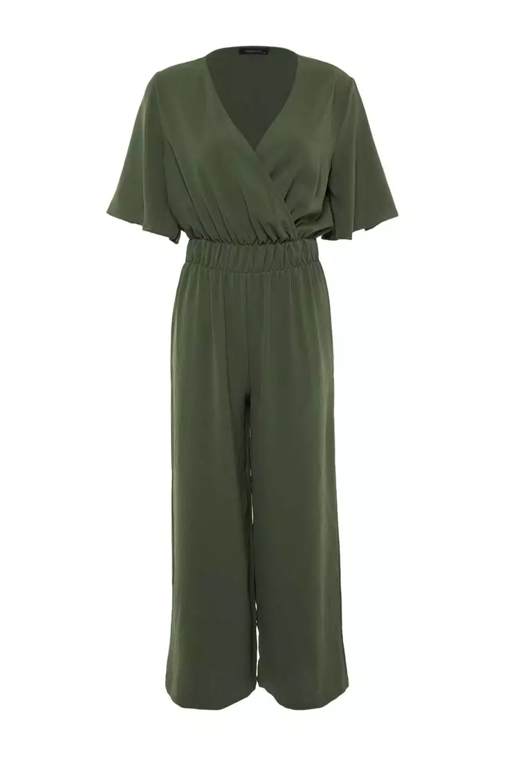 Monki wrap jumpsuit clearance