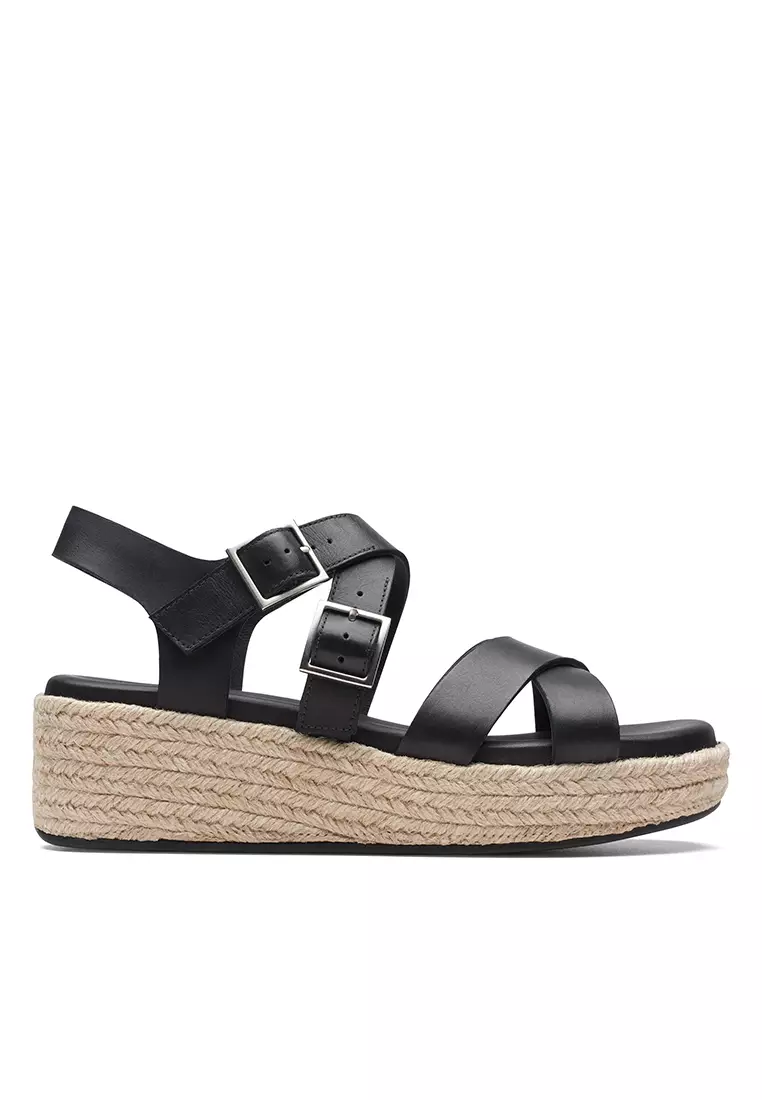 Discount on Clarks  shoes - SKU: Kimmei Buckle Wedge Black Combi