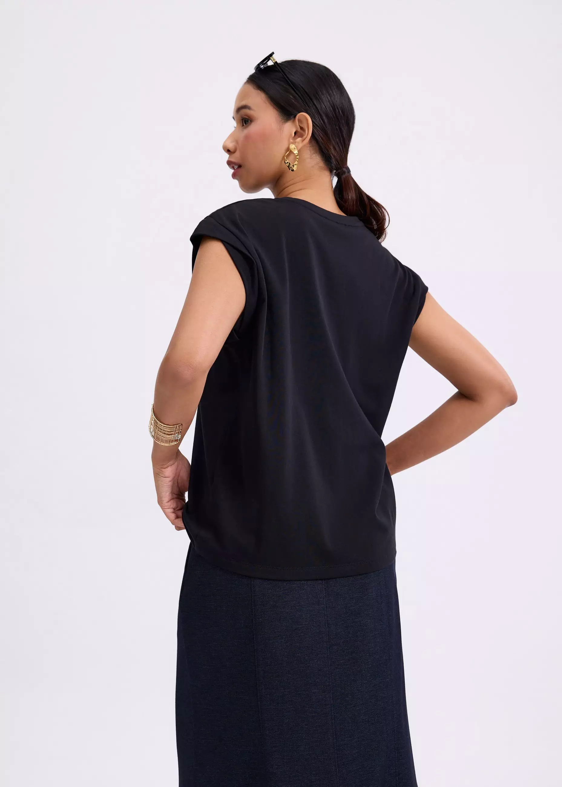 Atasan Wanita - Gia Relaxed Jersey Muscle Tee