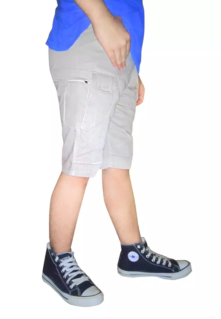 Two Mix Celana Pendek Cargo Dewasa Pria Bahan Katun 4168 Coklat Tua