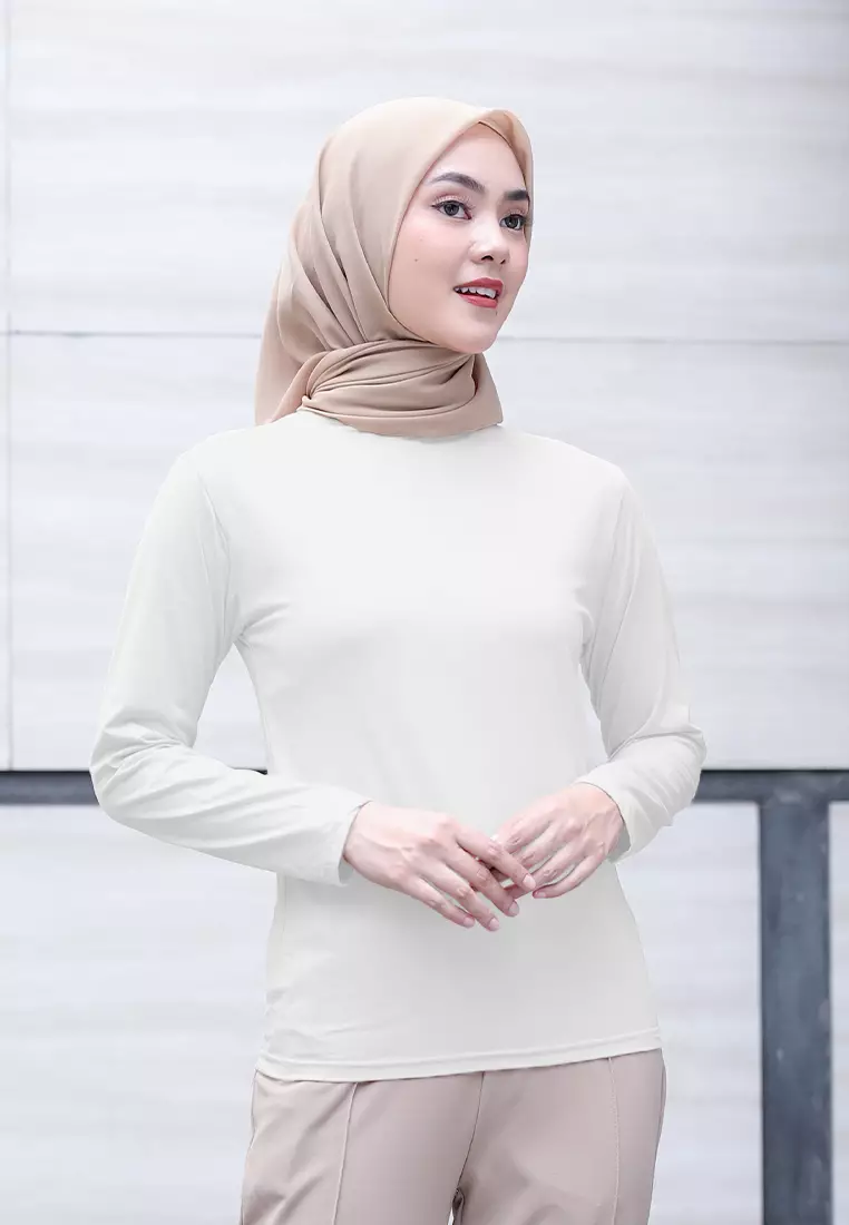 Cotton Bee - Manset Lengan Panjang Aneisha Inner Rayon - Broken White - L 