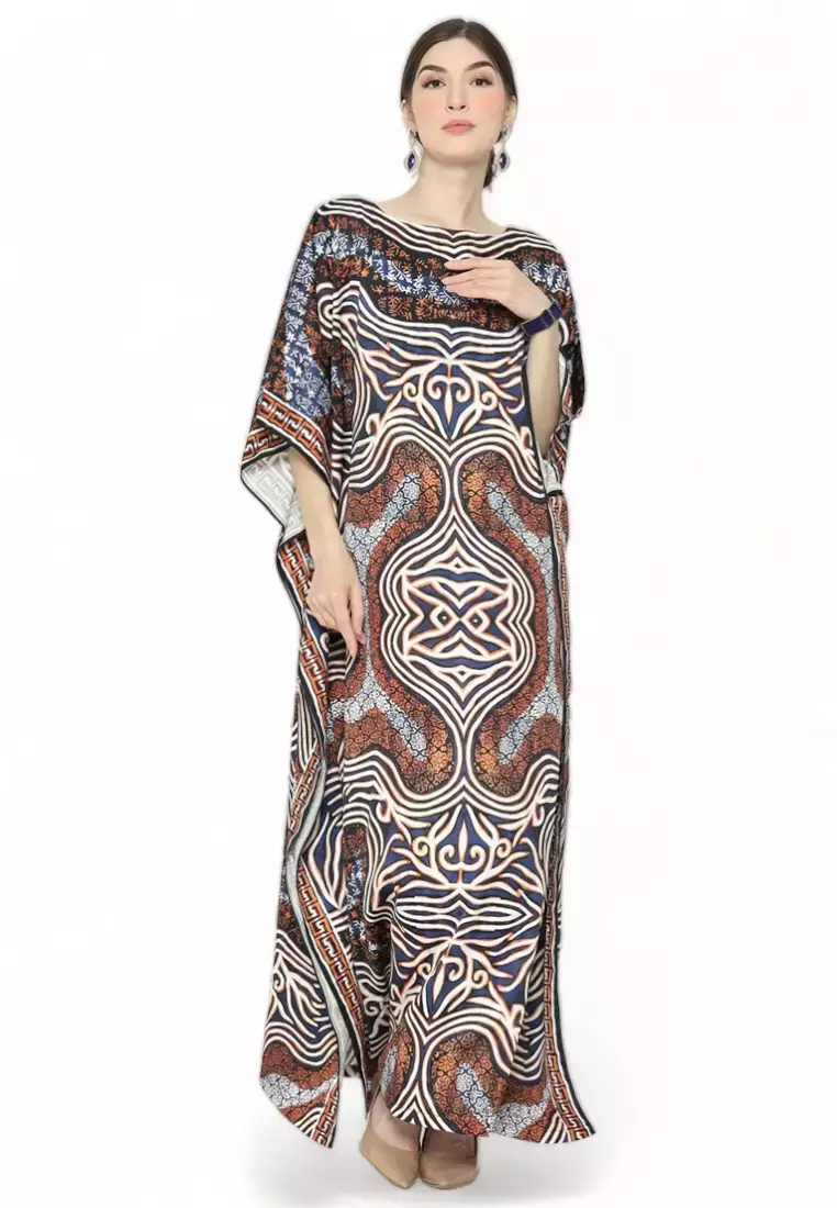 Kanzi Exclusive Short Sleeve Batik Kaftan Bronze