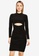 MISSGUIDED black High Neck Cutout Ruched Side Mini Dress 22901AA78B7A0EGS_1