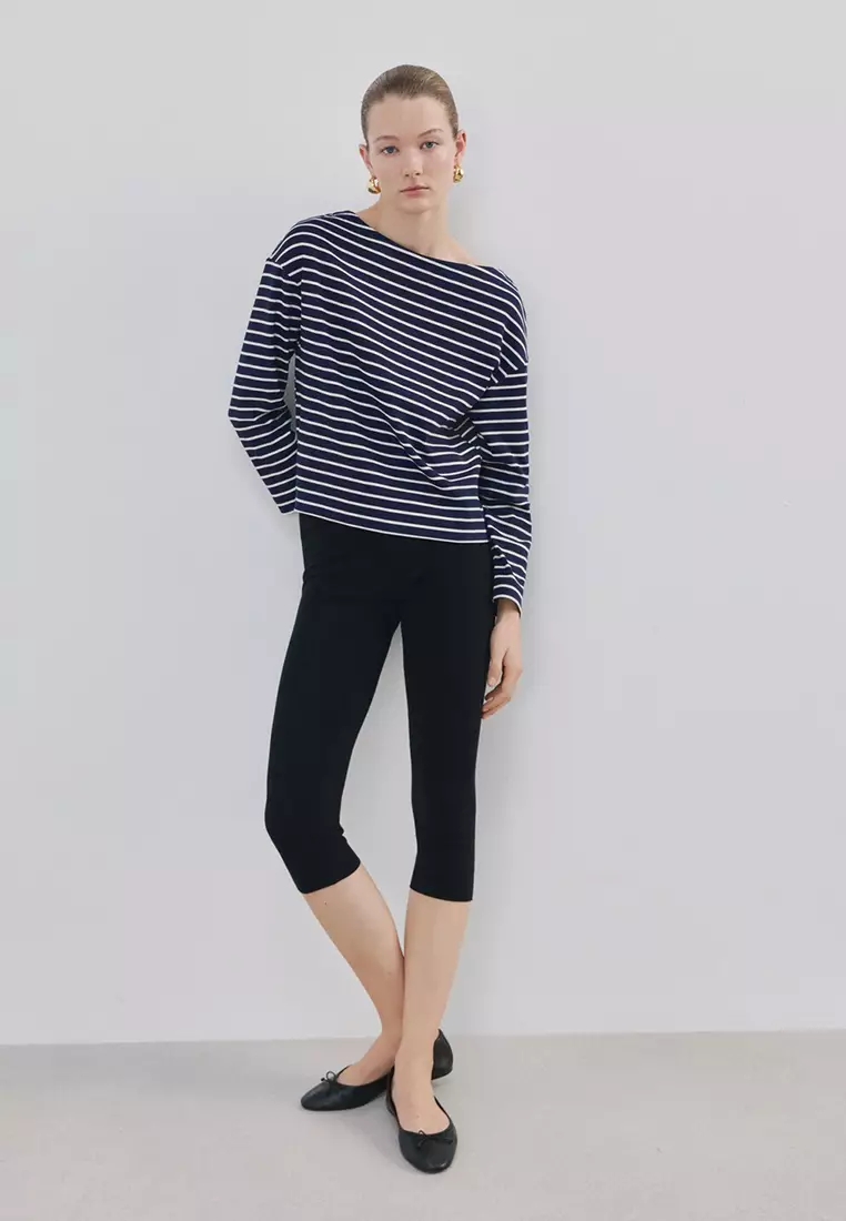 Striped Boat Neck Sweatshirt