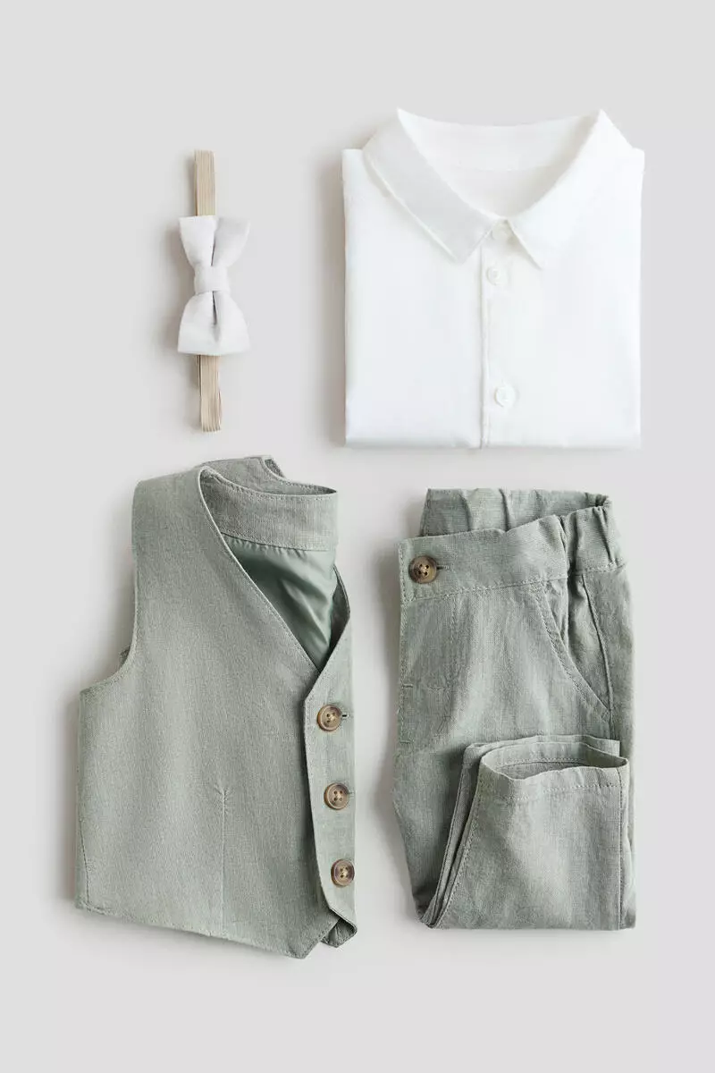 4-piece linen-blend dressy set