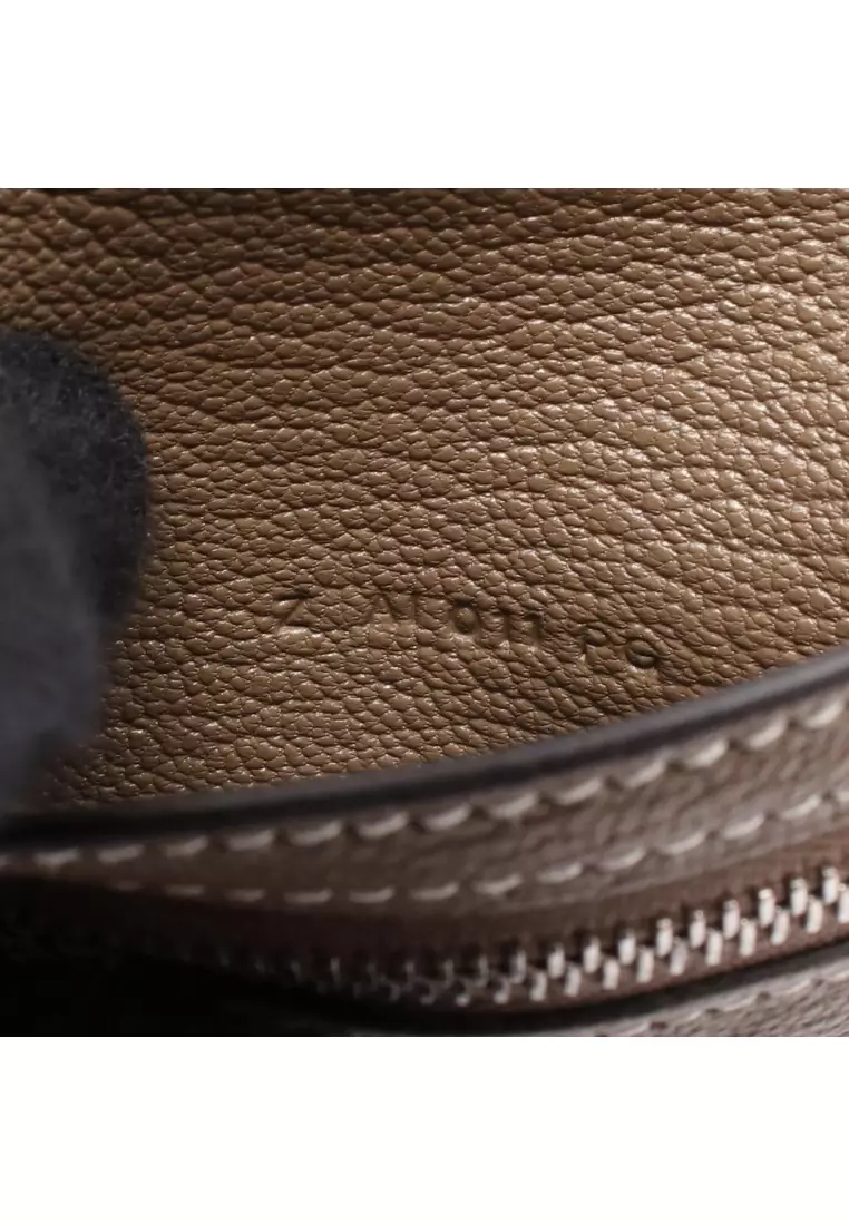 Pre-Loved Hermès Bearn Combination Etoupe trifold wallet Chevre Gray brown silver hardware Z stamp