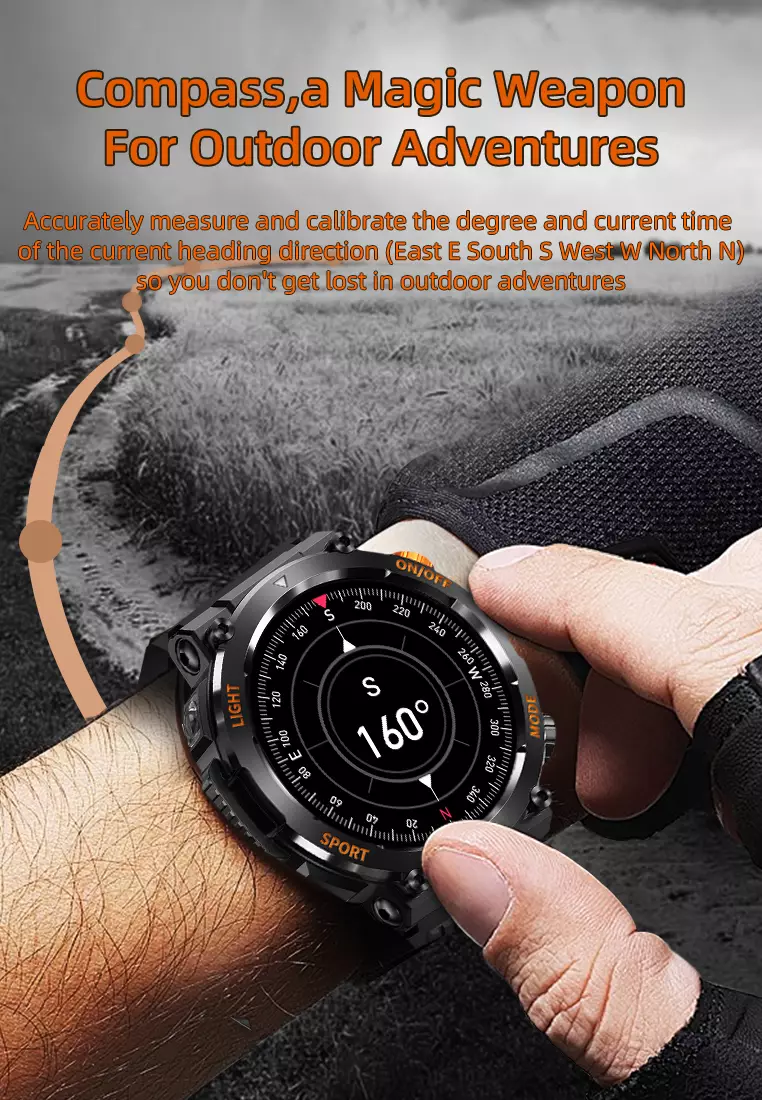 SmartWatch HT17 Anti Air Layar Terang 1.46'' Olahraga Monitor Detak Jantung Music Lampu LED Jam Tangan Pria green