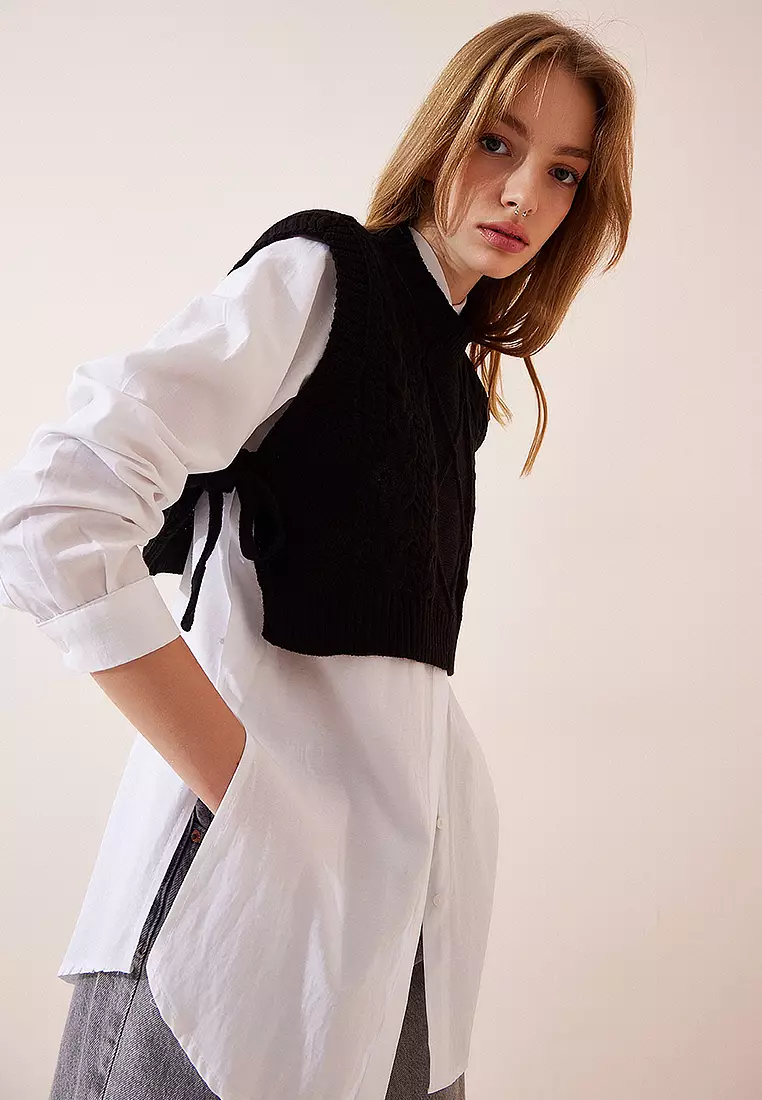 Crew Neck Knit Vest